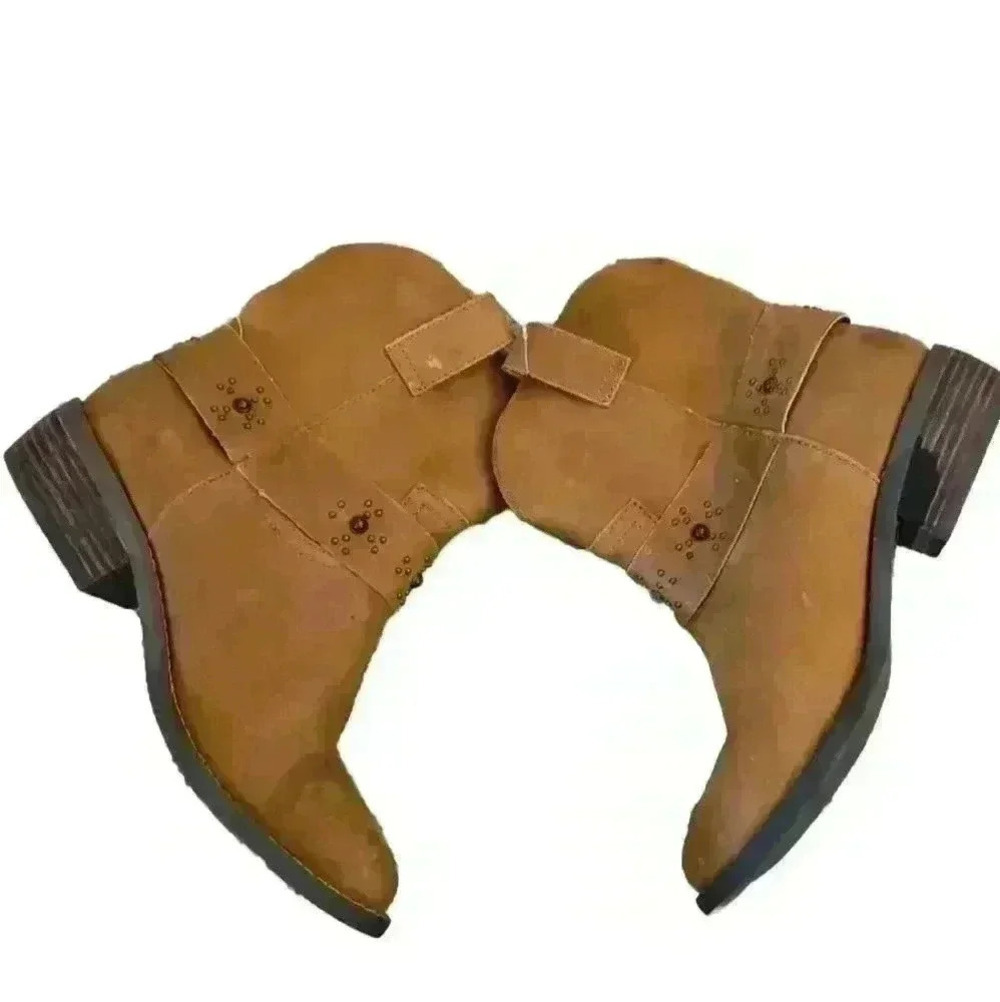 Dingo Women's Tan Silverada Western Cowboy Boots With Harness And Studs 8.5 - Picture 8 of 16